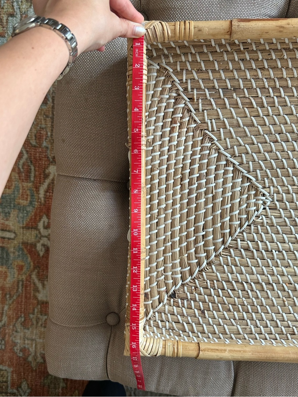 Bamboo Hand Woven Rattan Rectangular Tray - Picture 10 of 13